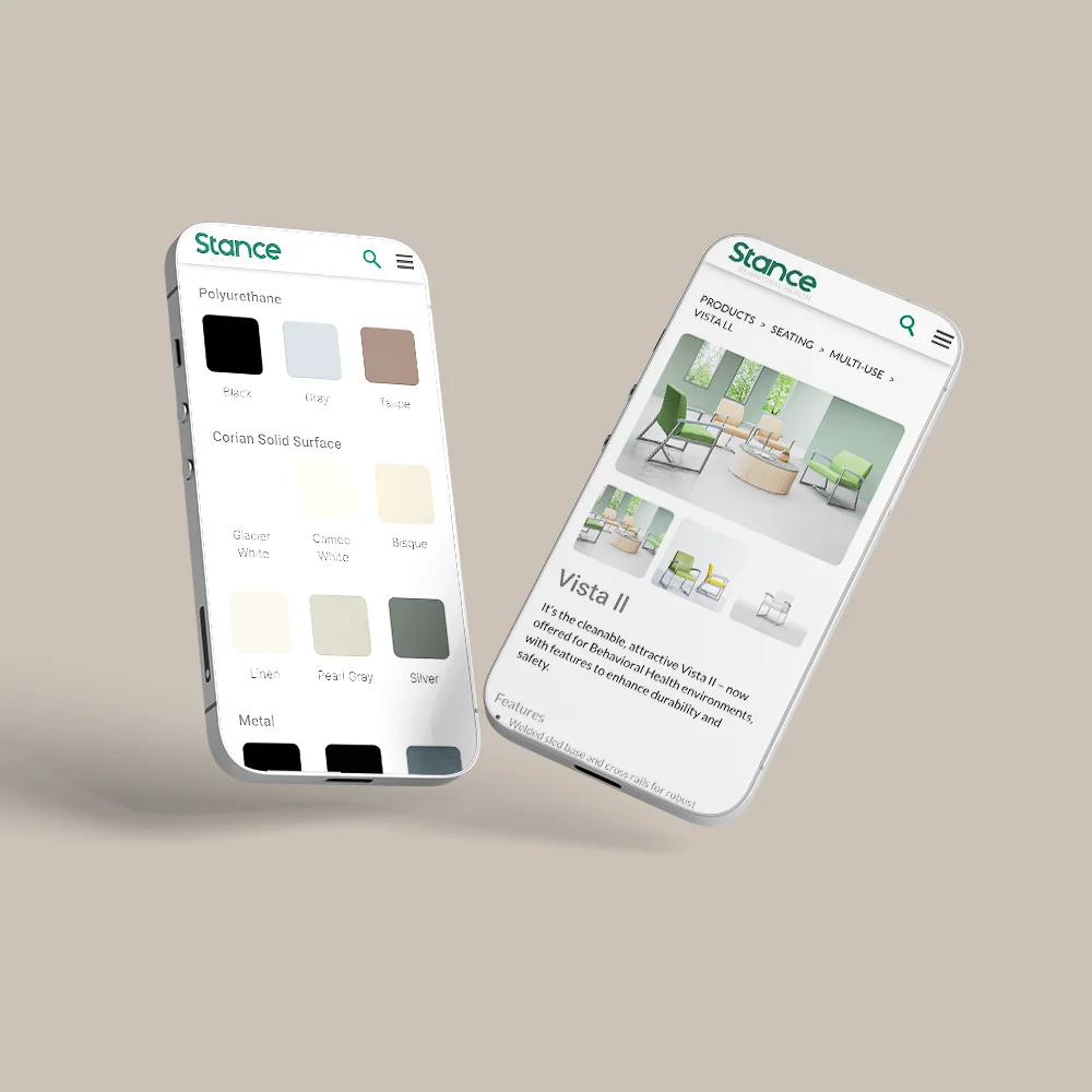 Stance Healthcare on two smartphones